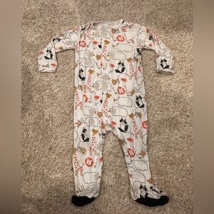 Magnetic Me Cream and Red Animal Print Footie